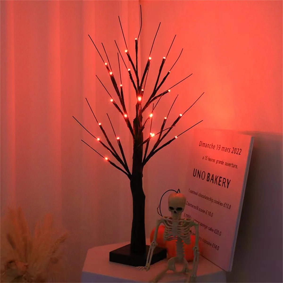 Decoratieve Berkenboom Tafellamp met LED-verlichting Sfeerlicht op Batterij voor Feestdagen en Woondecoratie | Sulvida
