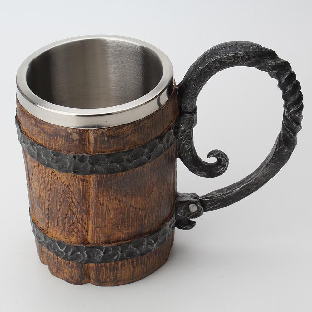 Isolierter Trinkbecher mit Wikinger-Motiven, Edelstahl, doppelwandig, 650 ml, mit Griff, hält Getränke warm oder kalt | Sulvida