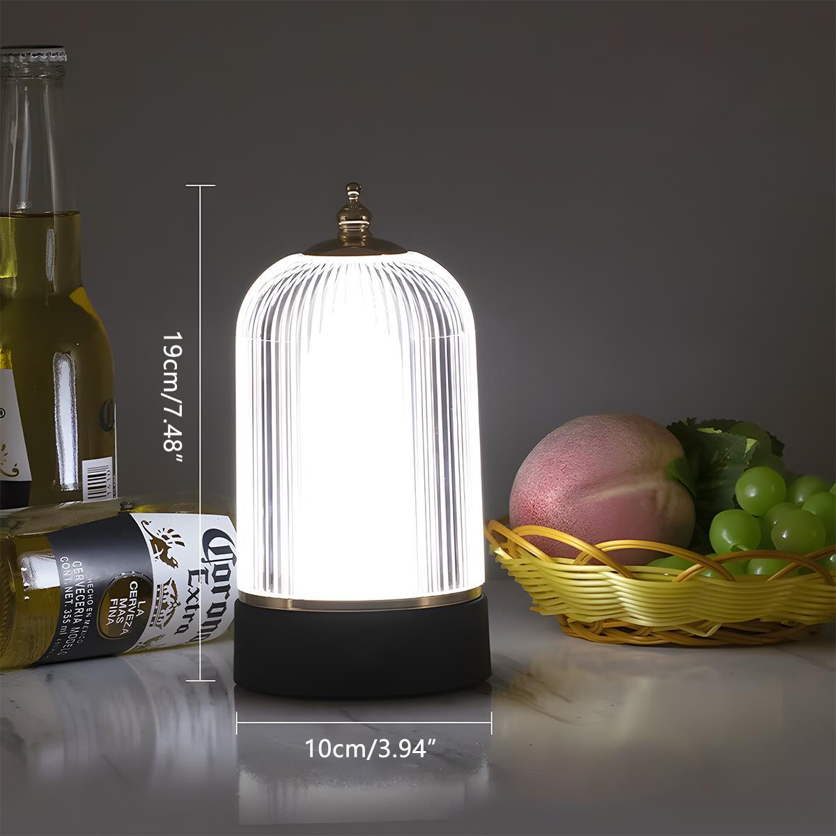 Draagbare Sfeerverlichting Dimbaar Oplaadbaar Metaal Vintage Touch Tafellamp voor Slaapkamer Woonkamer | Sulvida