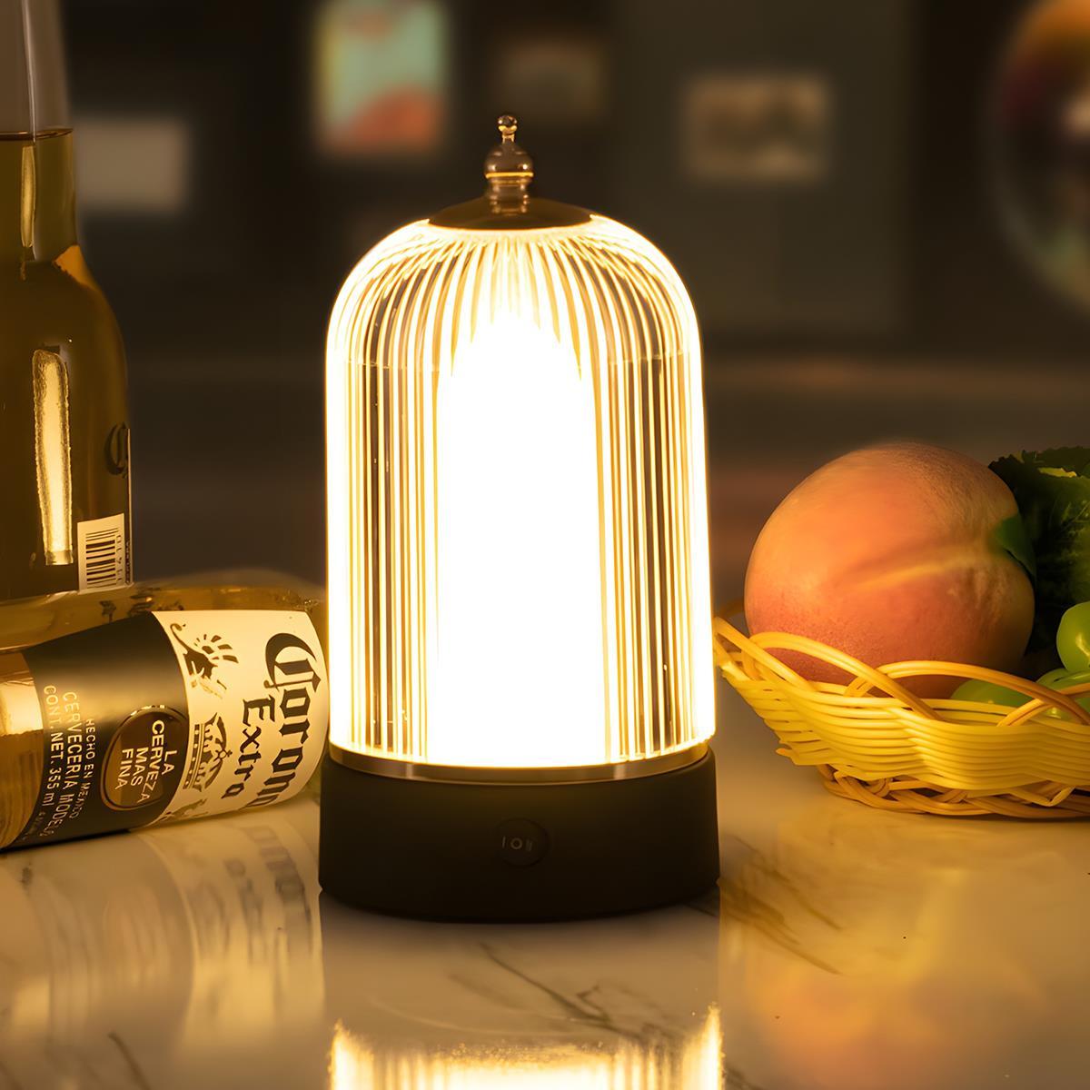 Draagbare Sfeerverlichting Dimbaar Oplaadbaar Metaal Vintage Touch Tafellamp voor Slaapkamer Woonkamer | Sulvida