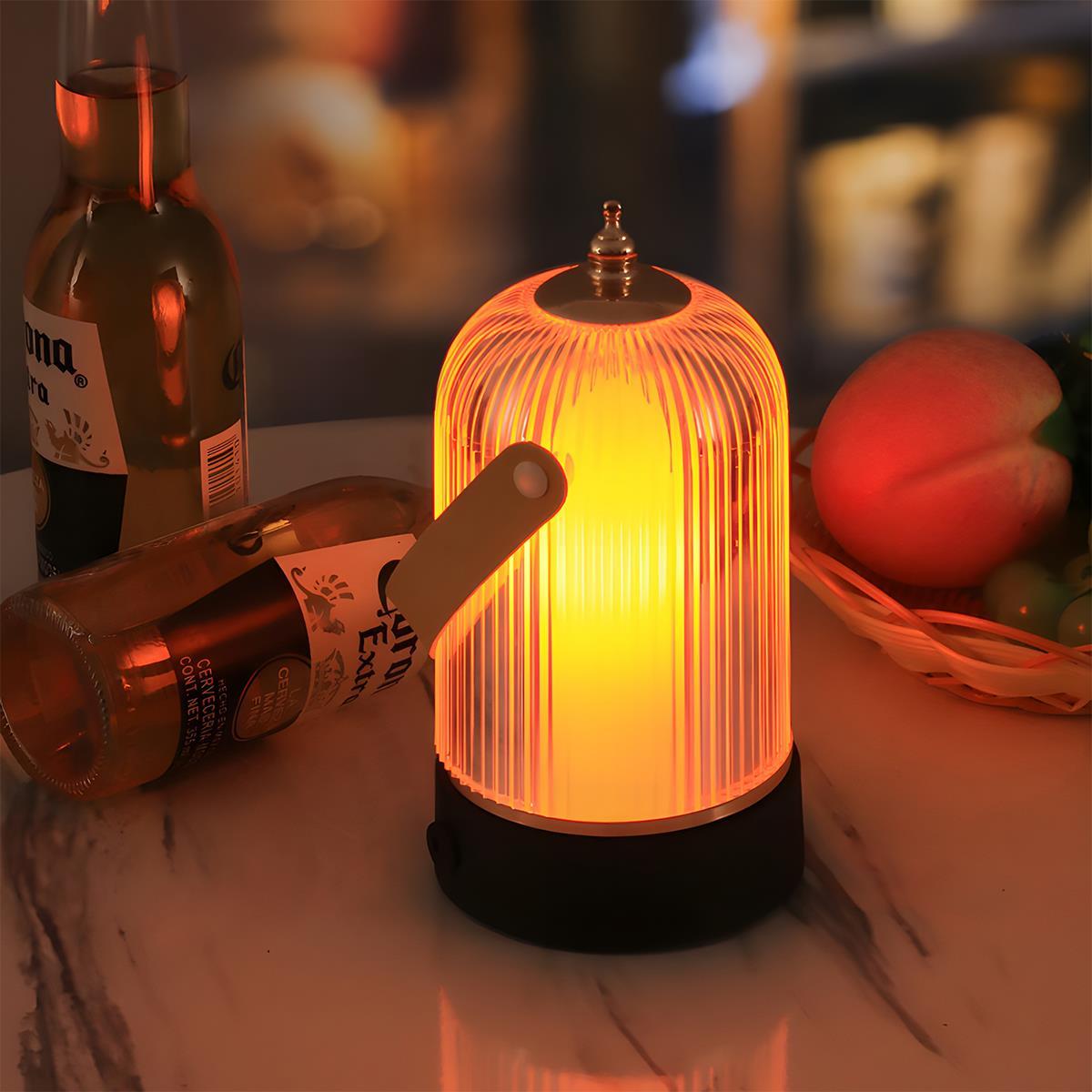 Draagbare Sfeerverlichting Dimbaar Oplaadbaar Metaal Vintage Touch Tafellamp voor Slaapkamer Woonkamer | Sulvida