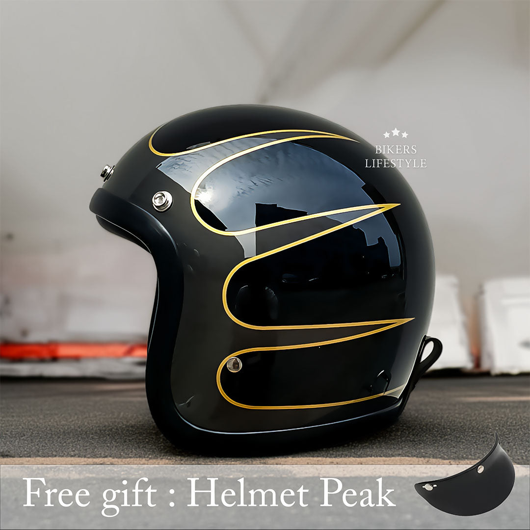 Halfopen Motorhelm Retro Low-Profile Fiberglass DOT ECE Gecertificeerd Lichtgewicht 850g Motorrijder | Sulvida