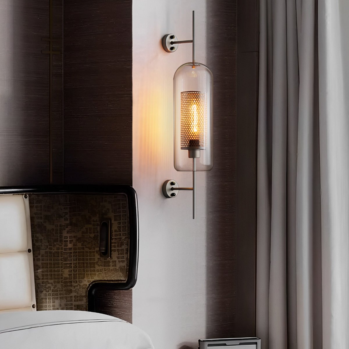 Wandlamp Industrieel Glas Cilinder Warmwit LED E27 Brons Zilver Zwart Gang Woonkamer Slaapkamer Verlichting | Sulvida