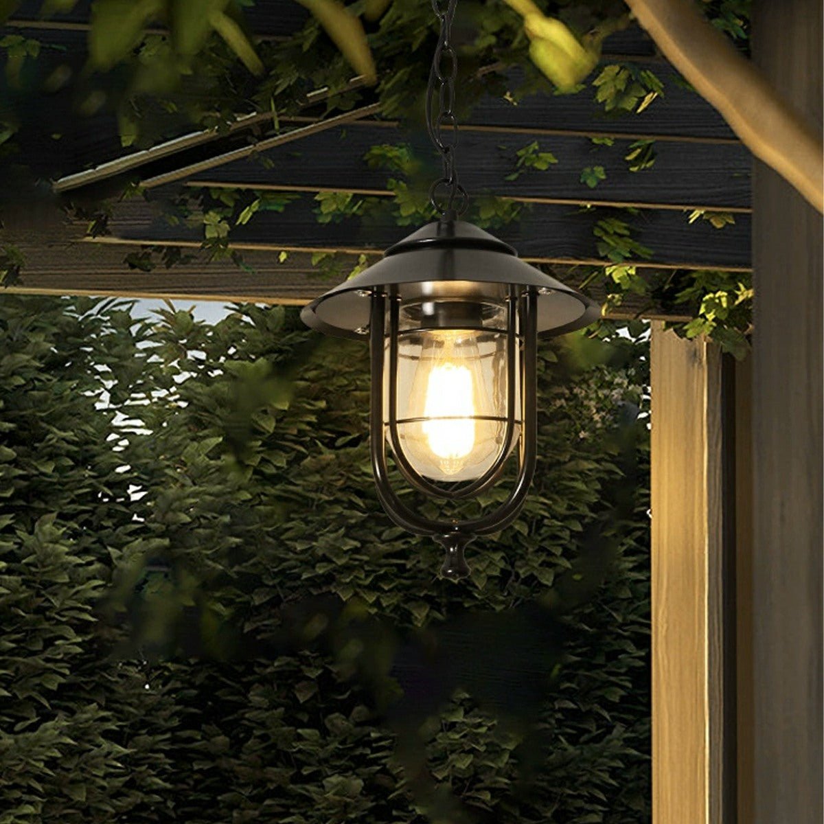 Hanglamp Kooiontwerp Buitenverlichting Aluminium Glas IP56 Tuin Terras Lantaarn LED E27 Weersbestendig | Sulvida
