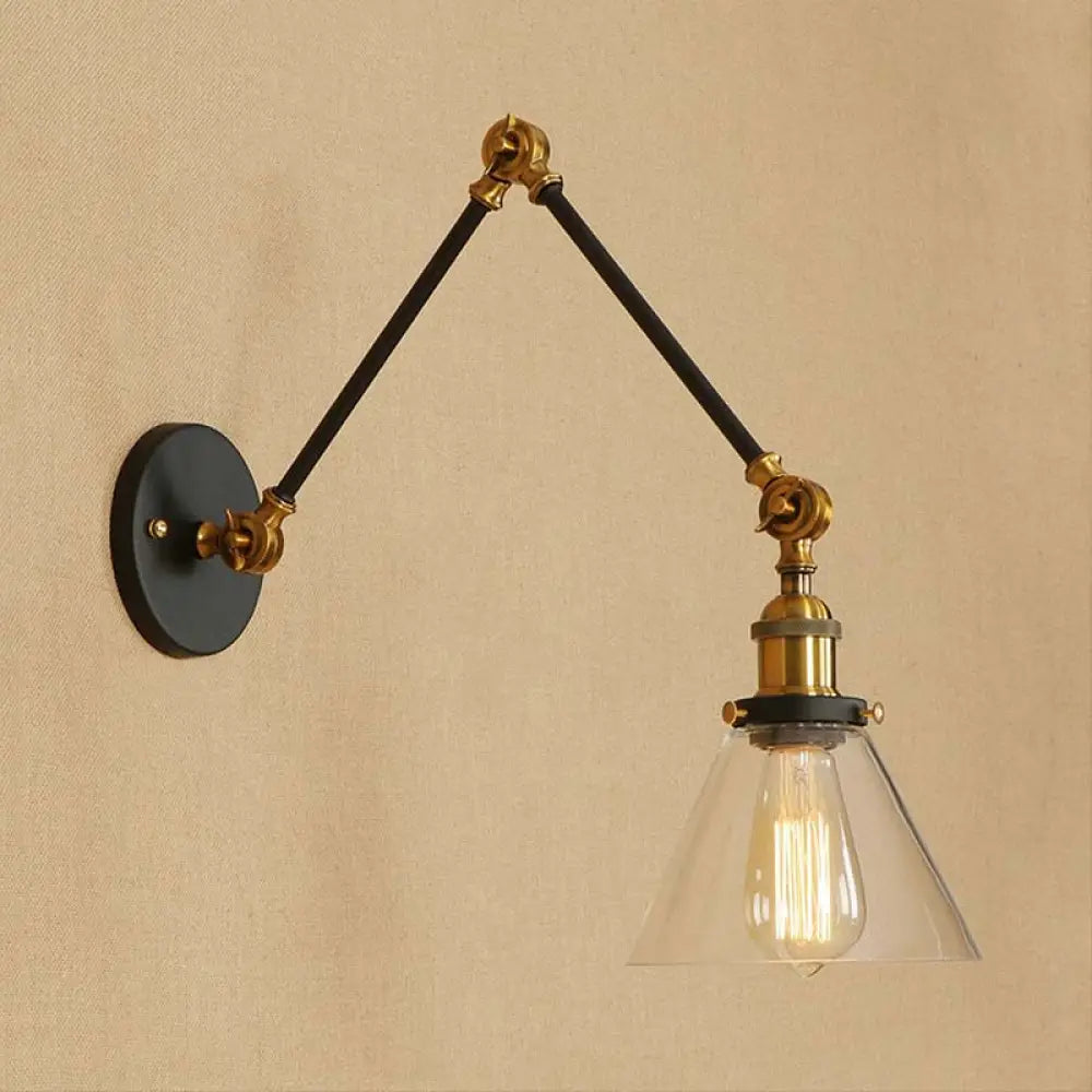 Applique murale vintage Verre transparent Support en laiton Chromé Laiton antique Ambiance chaleureuse Intérieur industriel Salon | Sulvida