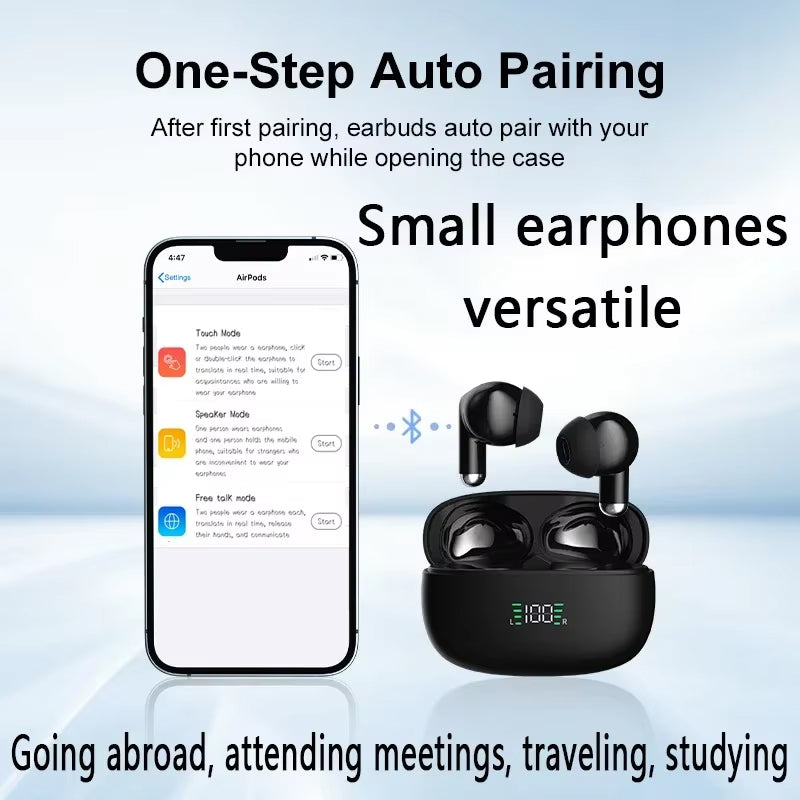 Écouteurs traducteurs sans fil, 144 langues, traduction en temps réel, réduction du bruit, Bluetooth 5.3, communication internationale | Sulvida