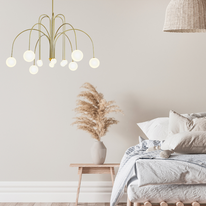 Hanglamp Vintage Metaal Glas Woonkamer Slaapkamer Instelbare Hoogte 6 8 12 Lichtbronnen Warm G9 Fitting | Sulvida