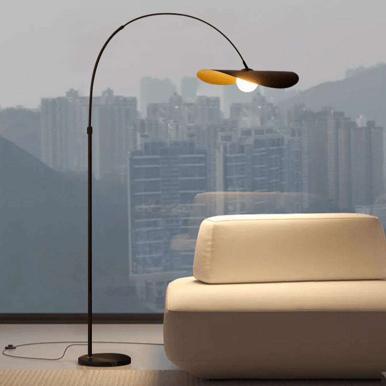 Vloerlamp ijzer acryl LED zwart goud dimbaar 40×180-200cm sfeerverlichting wabi sabi design woonkamer | Sulvida
