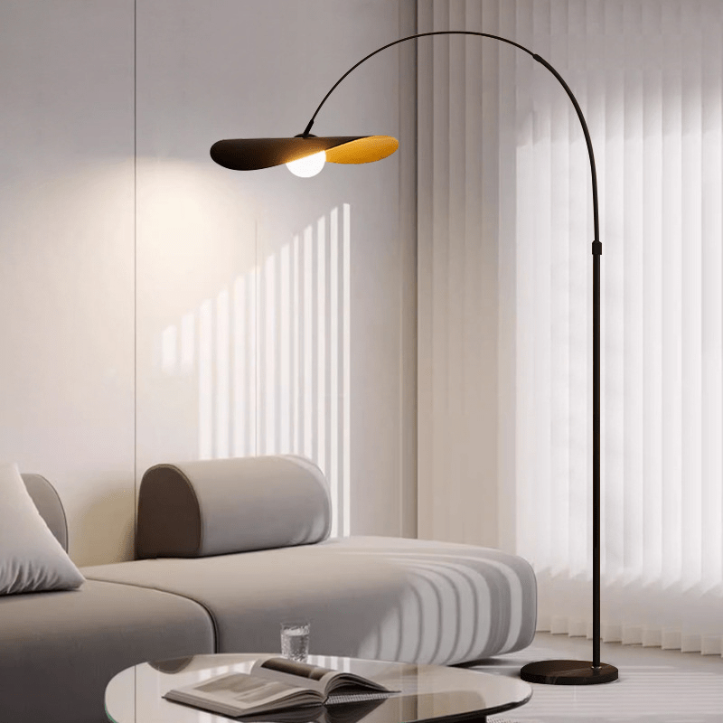 Vloerlamp ijzer acryl LED zwart goud dimbaar 40×180-200cm sfeerverlichting wabi sabi design woonkamer | Sulvida