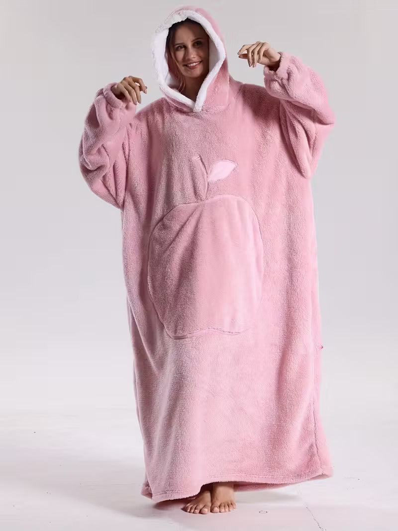 Draagbare Hoodie Deken met Mouwen en Capuchon – Fleece Deken Trui voor Warme Avonden op de Bank, 140 cm | Sulvida