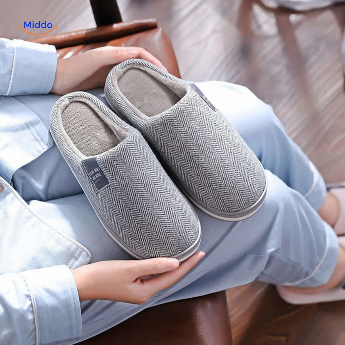 Pantoffels met zachte katoenen voering antislip TPR-zool warmtevast comfortabel huisschoeisel indoor | Sulvida