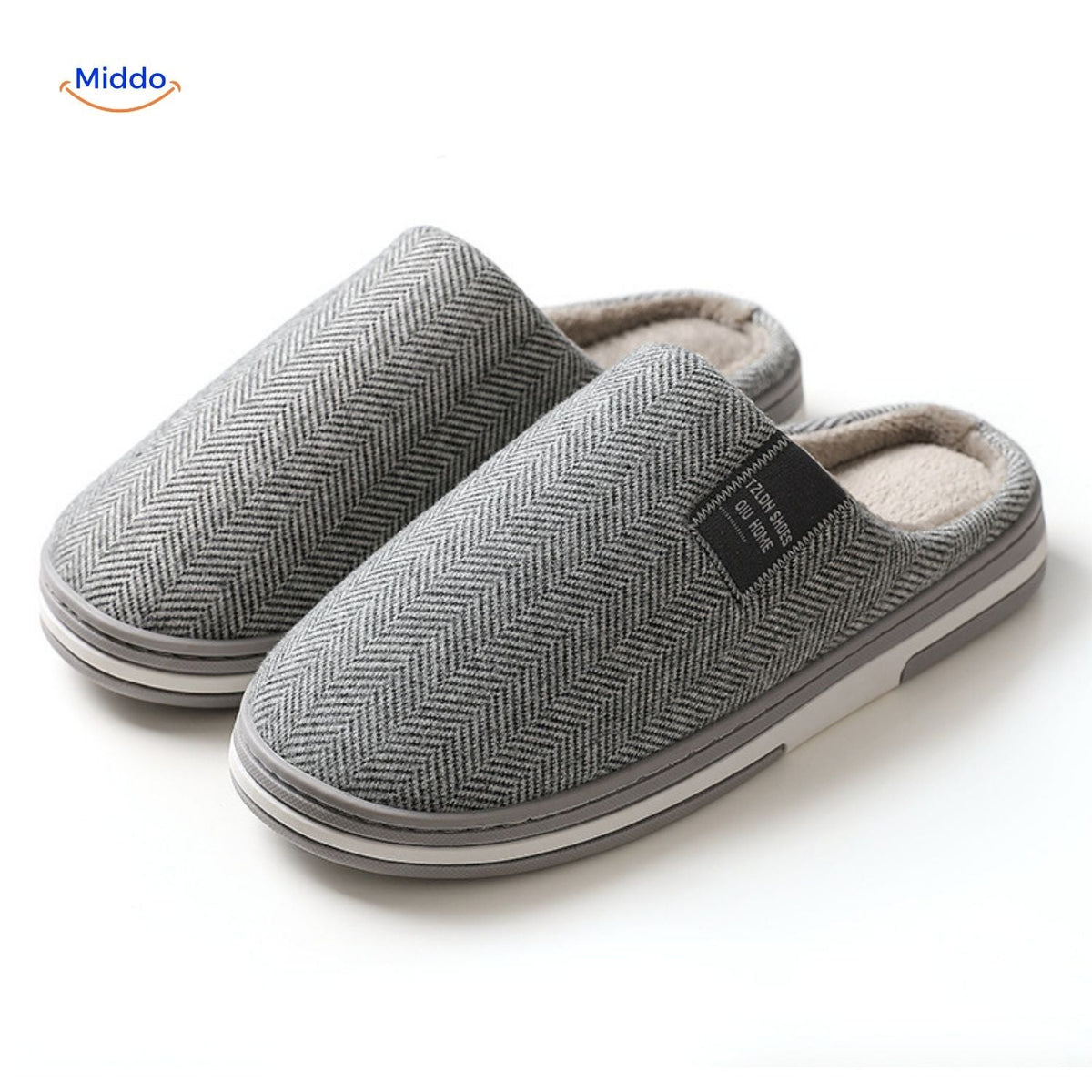 Pantoffels met zachte katoenen voering antislip TPR-zool warmtevast comfortabel huisschoeisel indoor | Sulvida