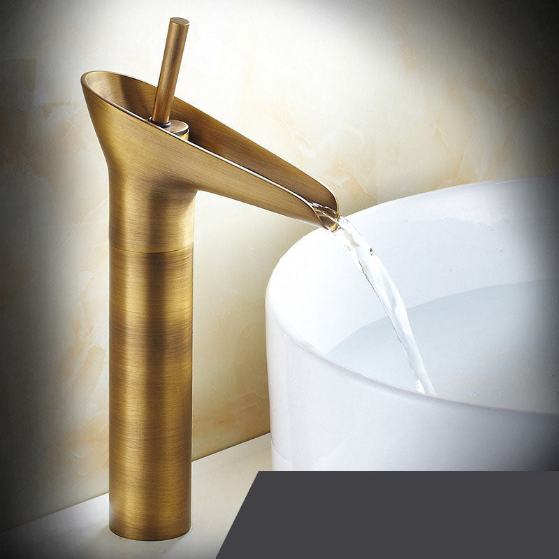 Kraan voor Wastafel Klassiek Vintage Messing Waterval Eengats Koud Water Antiek Badkamer Retro Nostalgisch | Sulvida