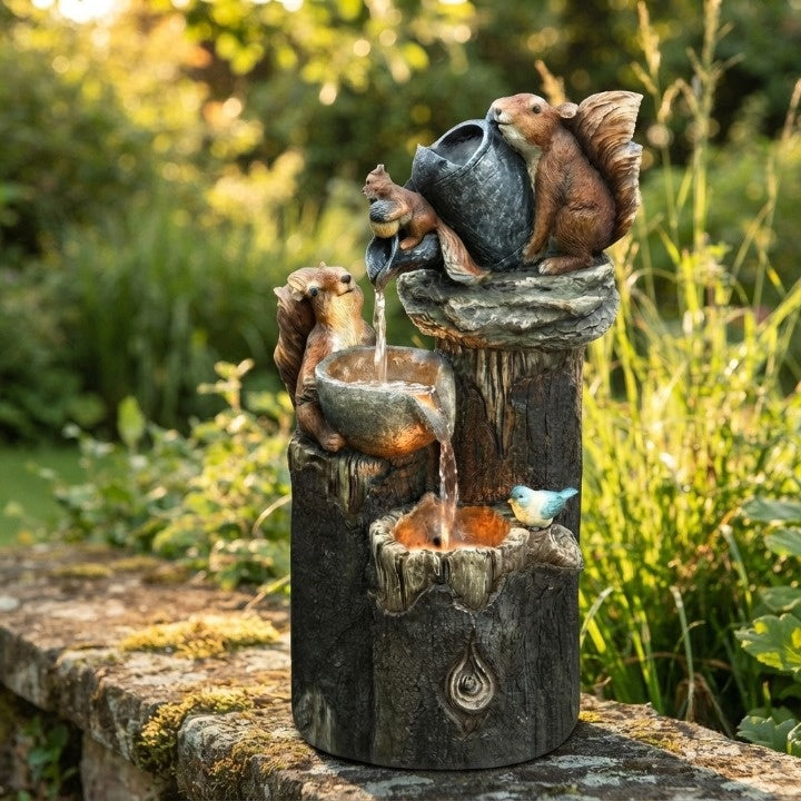 Solarbrunnen met dierenfiguur en LED-verlichting voor tuin terras balkon decoratieve fontein waterornament | Sulvida