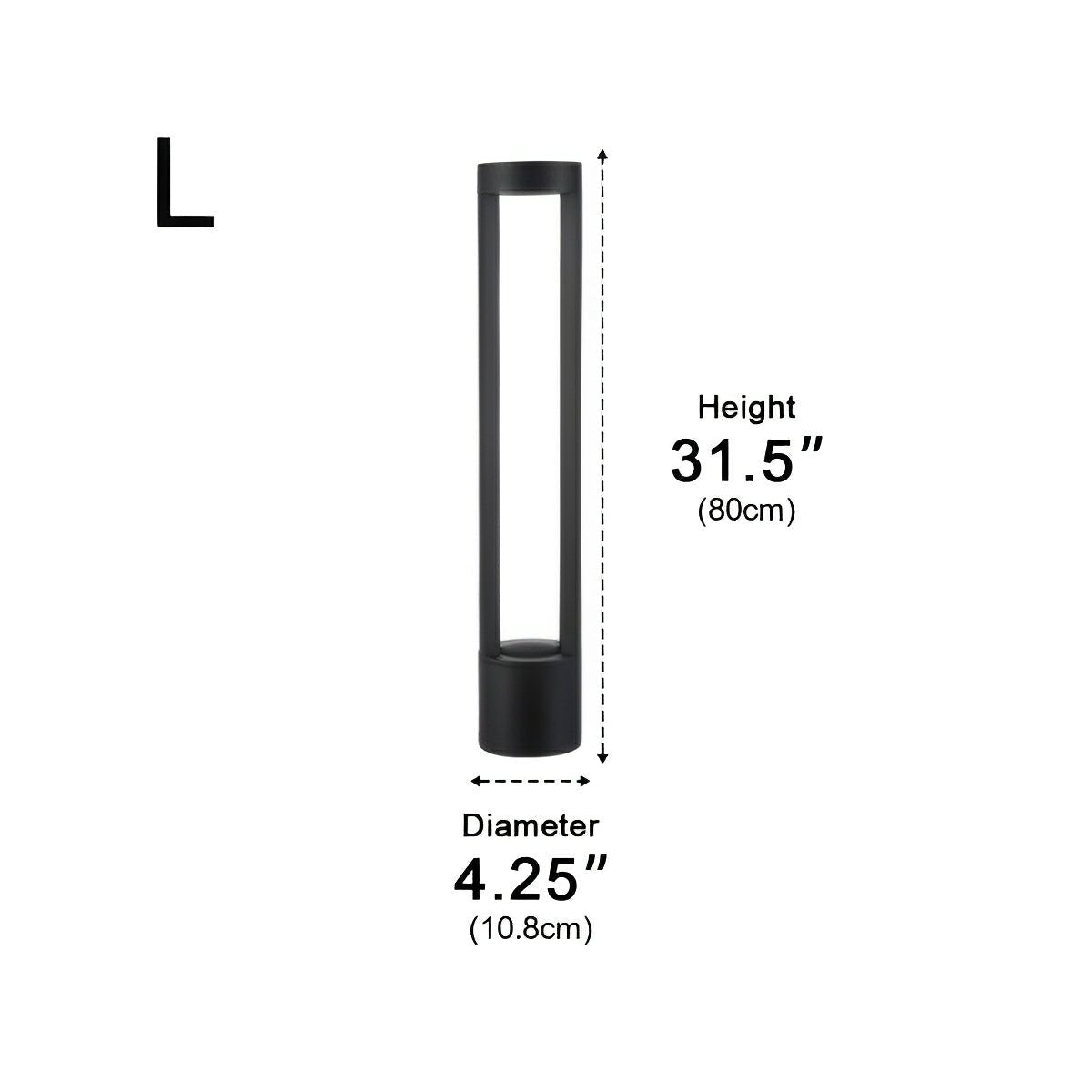 LED Tuinverlichting Cilinder Aluminium 7W Zwart Waterdicht IP65 Gazonlamp Terras Oprit Wegverlichting | Sulvida