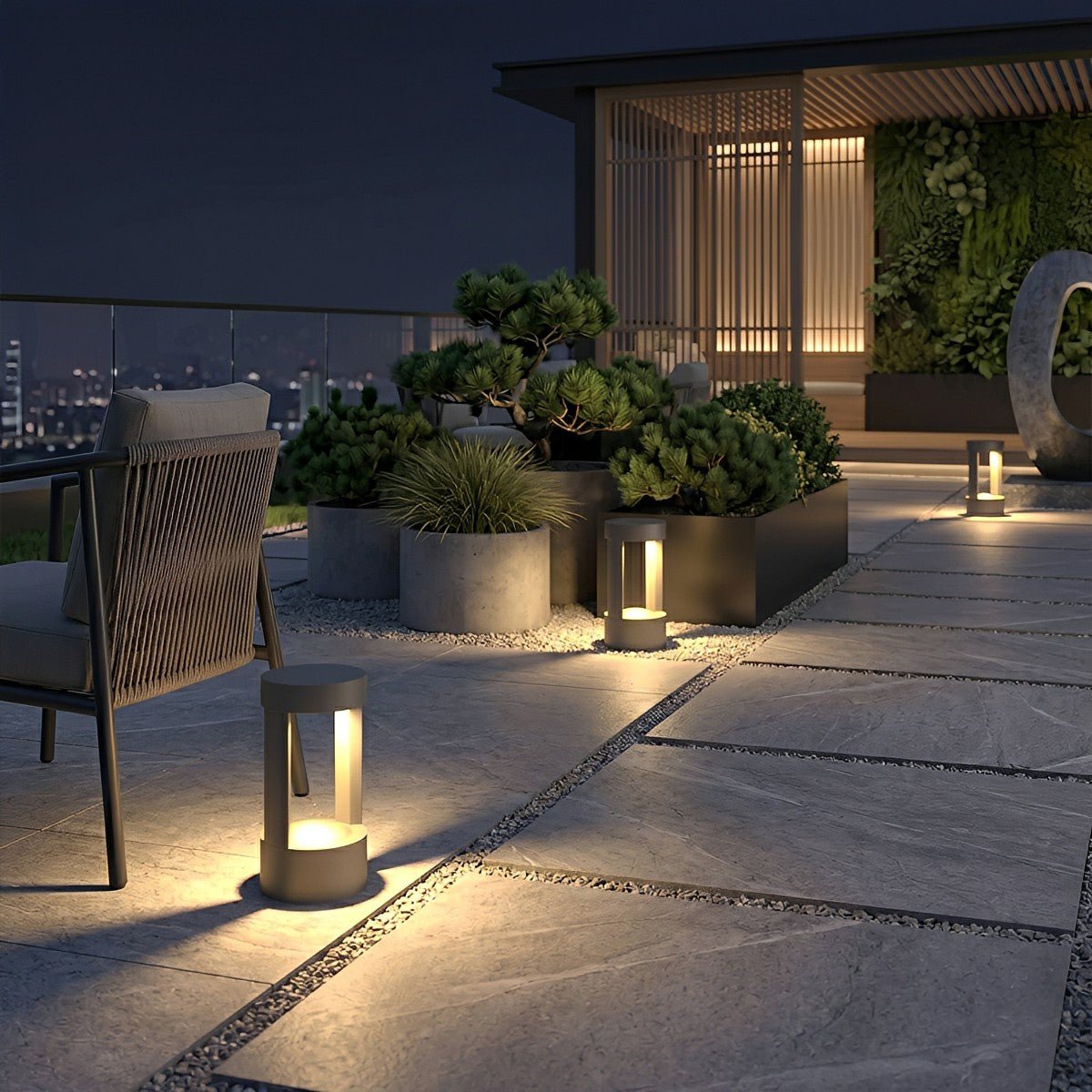 LED Tuinverlichting Cilinder Aluminium 7W Zwart Waterdicht IP65 Gazonlamp Terras Oprit Wegverlichting | Sulvida