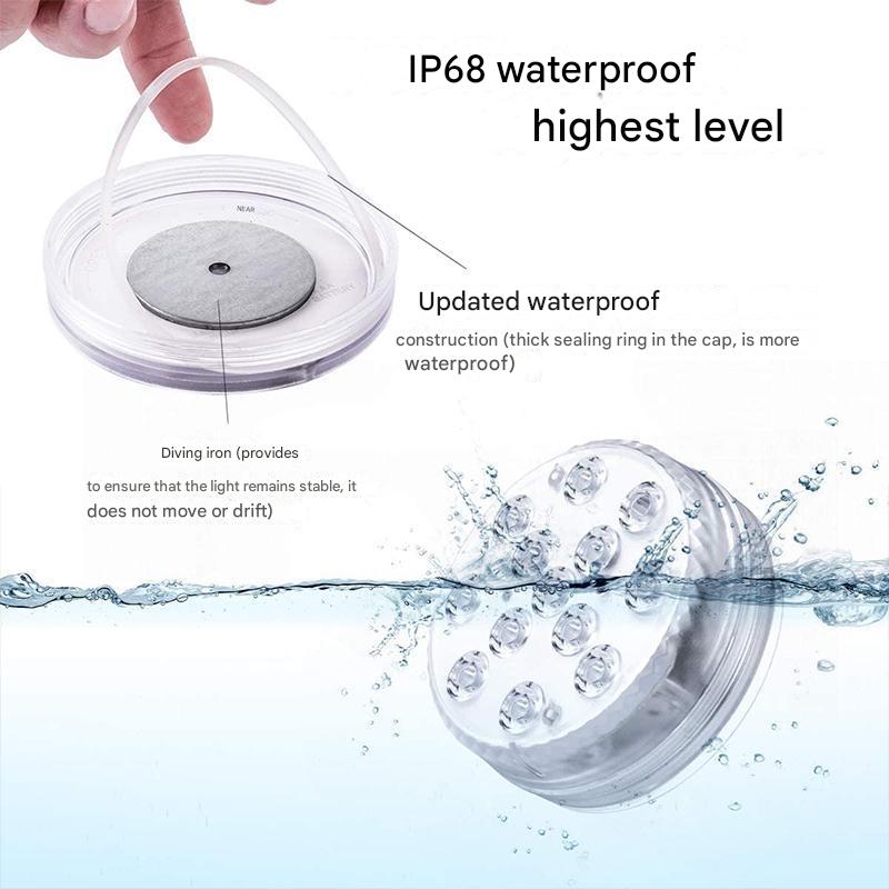Onderwaterlamp LED Waterdicht IP68 16 Kleuren Afstandsbediening Batterij Zwembad Vijver Bad 50.000 Uur | Sulvida