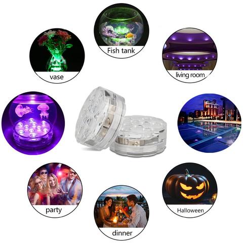 Onderwaterlamp LED Waterdicht IP68 16 Kleuren Afstandsbediening Batterij Zwembad Vijver Bad 50.000 Uur | Sulvida