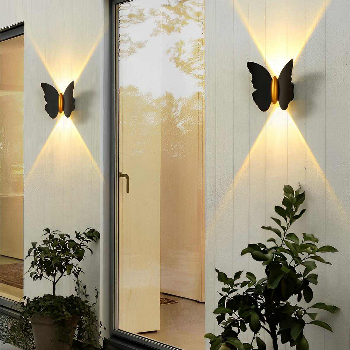 LED Wandlamp Buiten Waterdicht met Diermotieven Zwart Wit Vlinder Zeemeeuw Tuinverlichting Modern Geveldecoratie | Sulvida