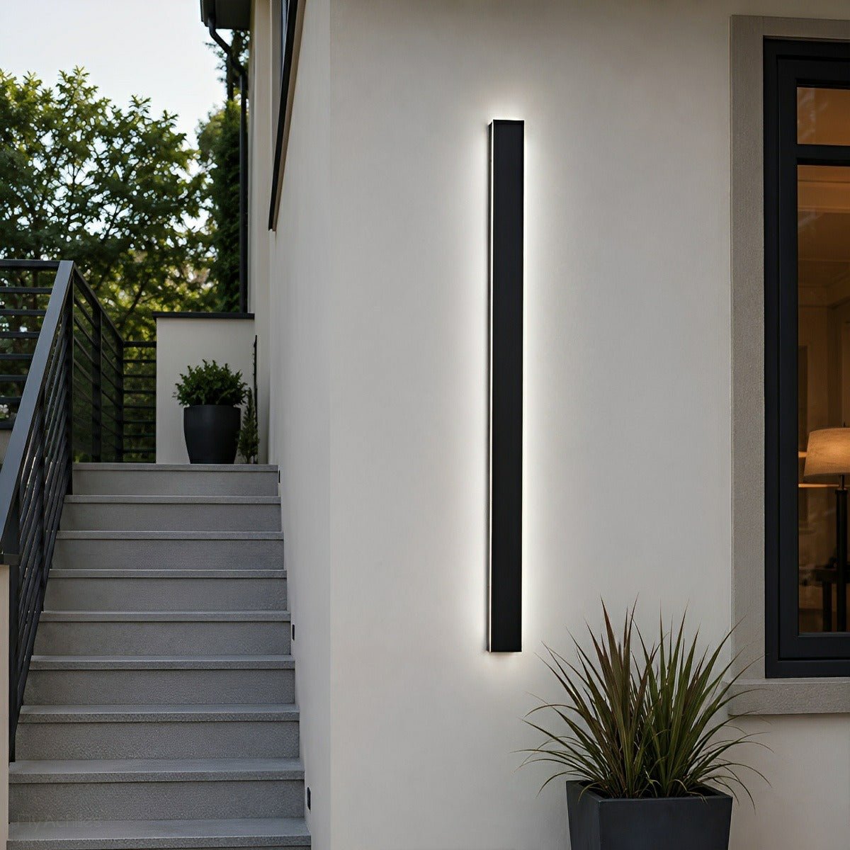 LED Buitenwandlamp Zwart Waterdicht IP65 Smal Design Modern Tuinverlichting Energiezuinig 485 Lumen Gevel | Sulvida