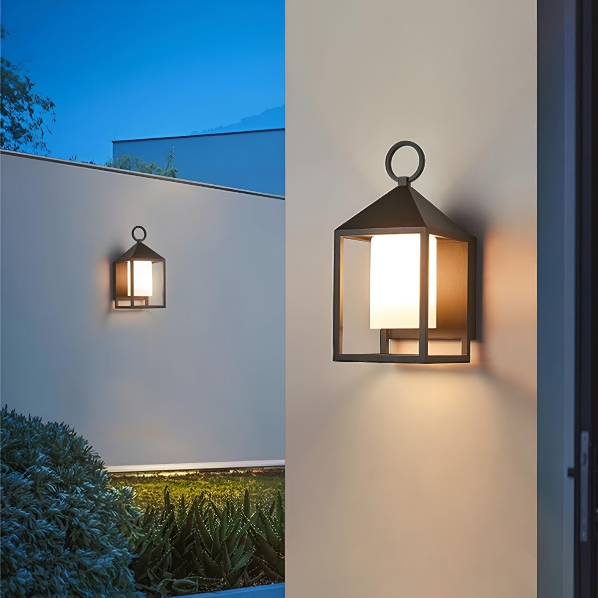 Buitenlamp Wandverlichting Zwart Rechthoekig Lantaarn IP65 Waterdicht LED E27 Buitenmuur Veranda Tuin | Sulvida