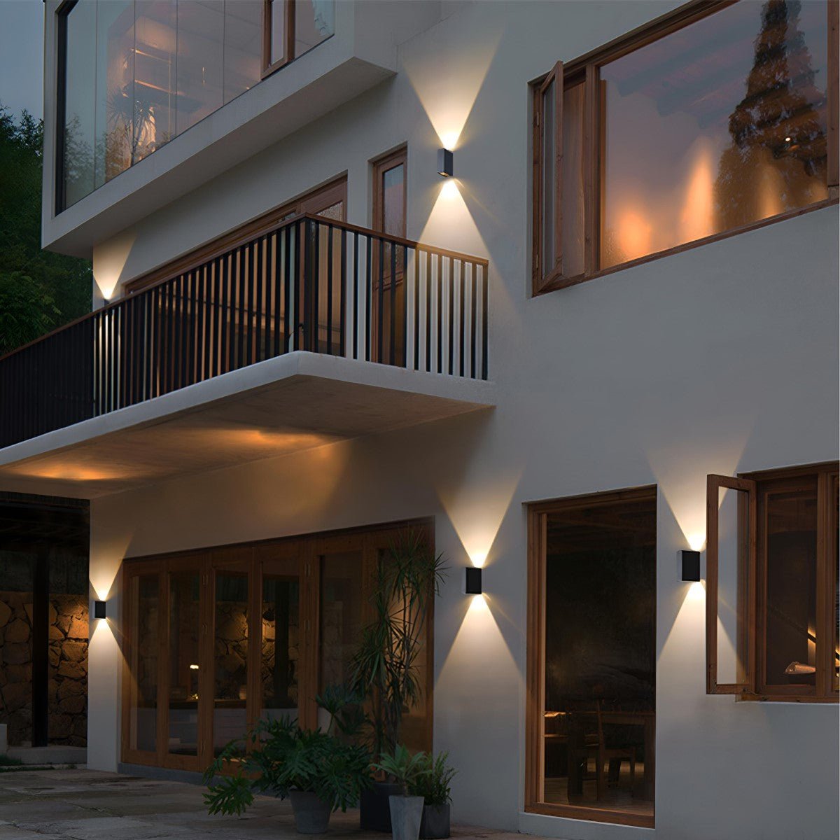 LED Buitenwandlamp Zwart Waterdicht IP65 Up & Down Verlichting Gevel Muur Veranda Tuin Aluminium Design | Sulvida