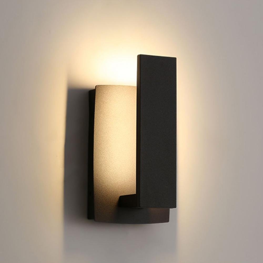 Aluminium Buitenwandlamp Zwart Rechthoekig LED Waterdicht IP54 Verlichting voor Voordeur Terras en Tuin | Sulvida
