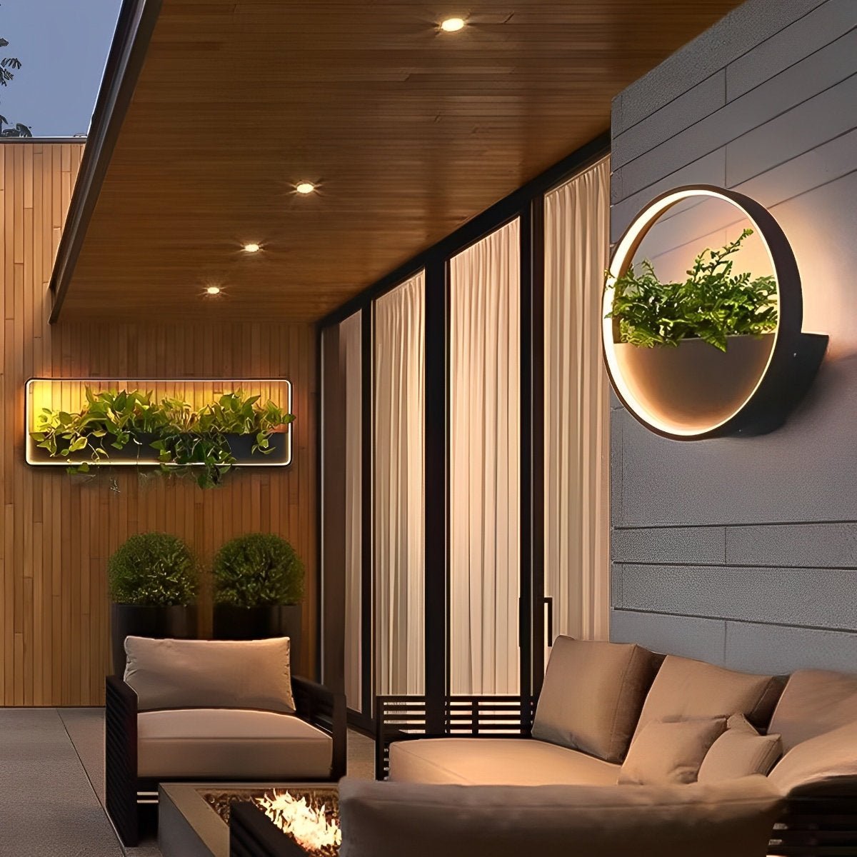Wandlamp Buiten met Plantenbak Solar LED Zwart Waterdicht RVS Tuinverlichting Gevelverlichting Decoratief | Sulvida