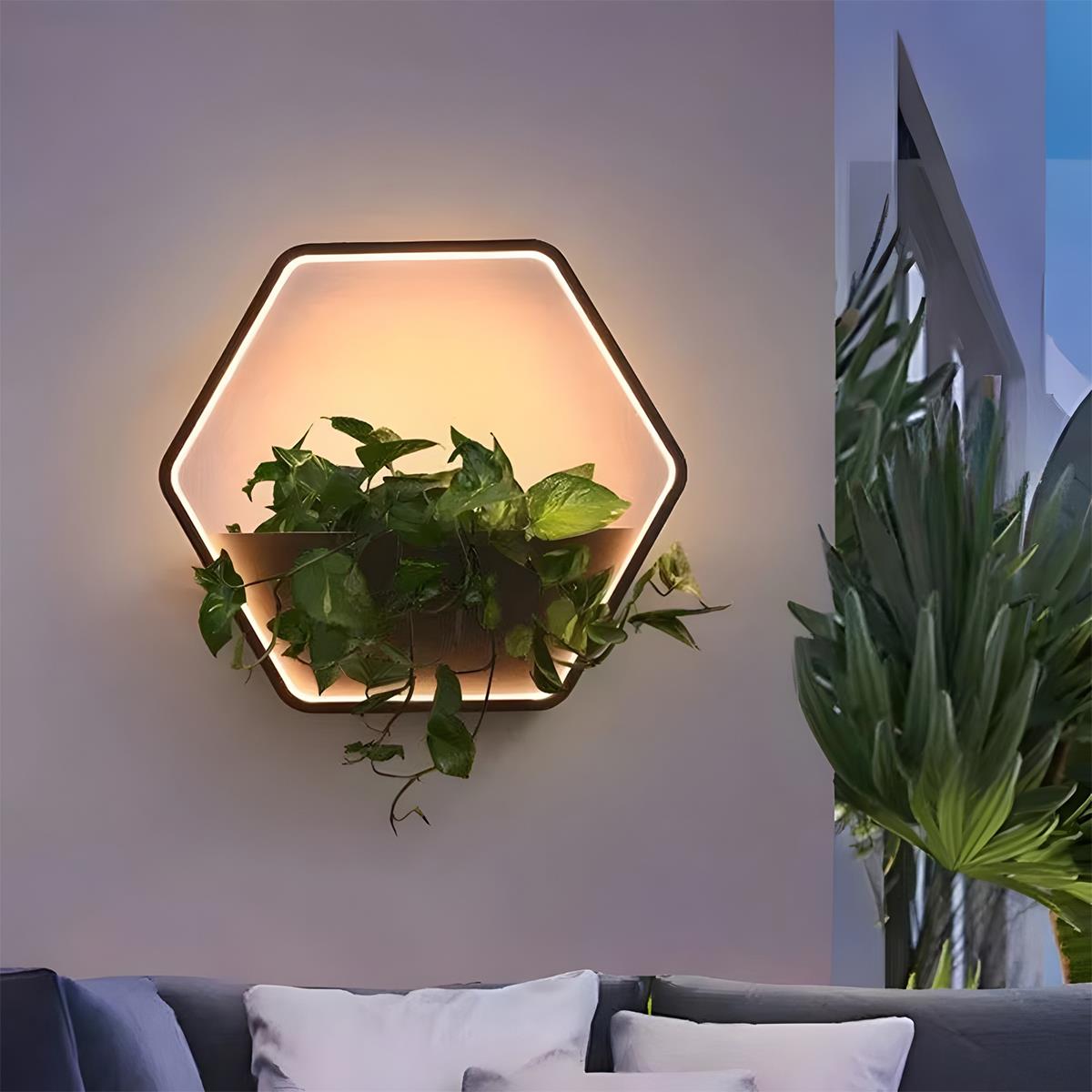 Wandlamp Buiten met Plantenbak Solar LED Zwart Waterdicht RVS Tuinverlichting Gevelverlichting Decoratief | Sulvida
