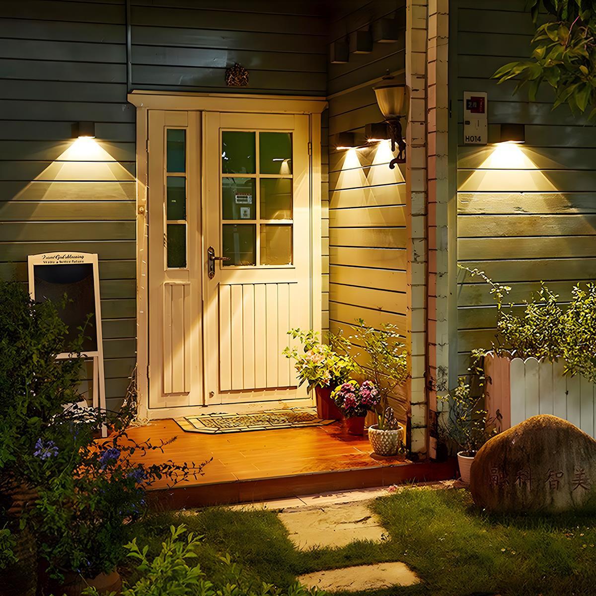 LED Wandlamp Buiten Waterdicht Zwart Wit op Zonne-Energie voor Tuin Veranda Entree Gevel IP65 Buitenverlichting | Sulvida