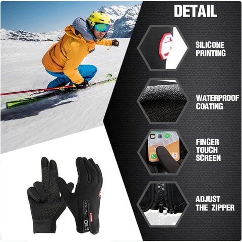 Waterdichte Winterhandschoenen met Touchscreen Fleecevoering Winddicht Warme Handschoenen Dames Heren | Sulvida