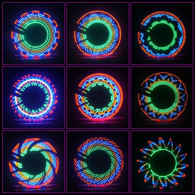 LED Fietsspaakverlichting 32 Patronen Regenboog Wielverlichting Batterij Waterdicht 20 inch Fietsaccessoire | Sulvida