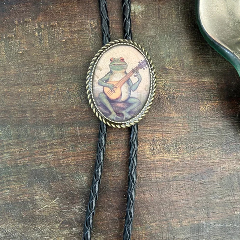Bolo Tie Metaal Western Stijl met Verstelbaar Lederen Koord Heren Dames Boloband Strikdas Accessoire | Sulvida