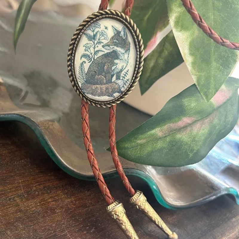 Bolo Tie Metaal Western Stijl met Verstelbaar Lederen Koord Heren Dames Boloband Strikdas Accessoire | Sulvida