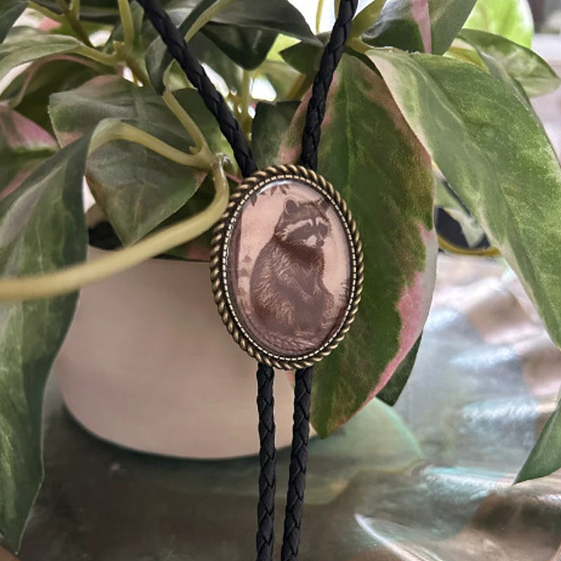 Bolo Tie Metaal Western Stijl met Verstelbaar Lederen Koord Heren Dames Boloband Strikdas Accessoire | Sulvida