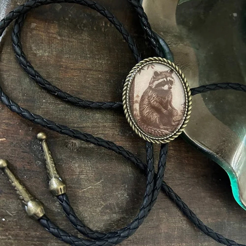 Bolo Tie Metaal Western Stijl met Verstelbaar Lederen Koord Heren Dames Boloband Strikdas Accessoire | Sulvida