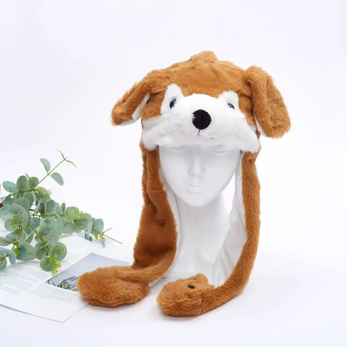 Interactieve Knuffelpet met Bewegende Oren – Pluche Muts Dieren Cosplay Accessoire voor Kinderen & Volwassenen | Sulvida