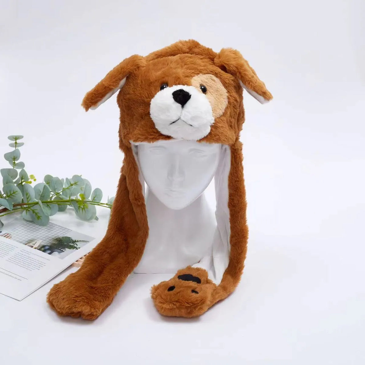 Interactieve Knuffelpet met Bewegende Oren – Pluche Muts Dieren Cosplay Accessoire voor Kinderen & Volwassenen | Sulvida