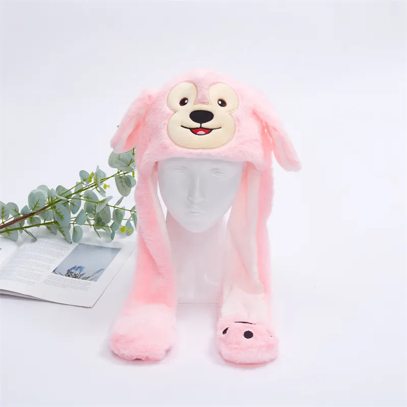Interactieve Knuffelpet met Bewegende Oren – Pluche Muts Dieren Cosplay Accessoire voor Kinderen & Volwassenen | Sulvida
