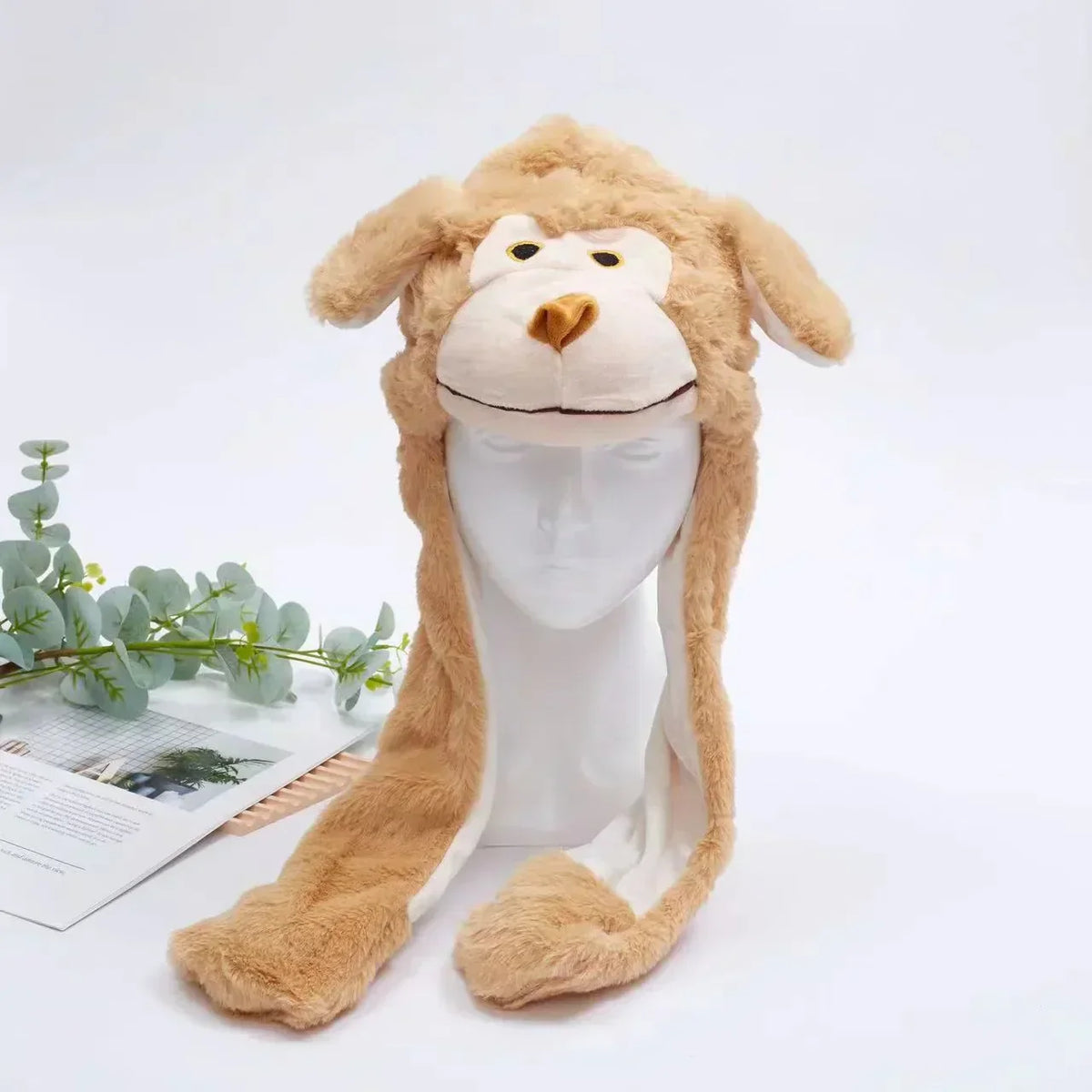 Interactieve Knuffelpet met Bewegende Oren – Pluche Muts Dieren Cosplay Accessoire voor Kinderen & Volwassenen | Sulvida
