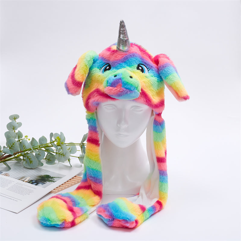 Interactieve Knuffelpet met Bewegende Oren – Pluche Muts Dieren Cosplay Accessoire voor Kinderen & Volwassenen | Sulvida