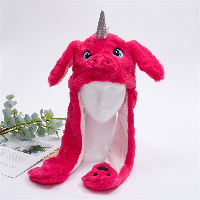 Interactieve Knuffelpet met Bewegende Oren – Pluche Muts Dieren Cosplay Accessoire voor Kinderen & Volwassenen | Sulvida