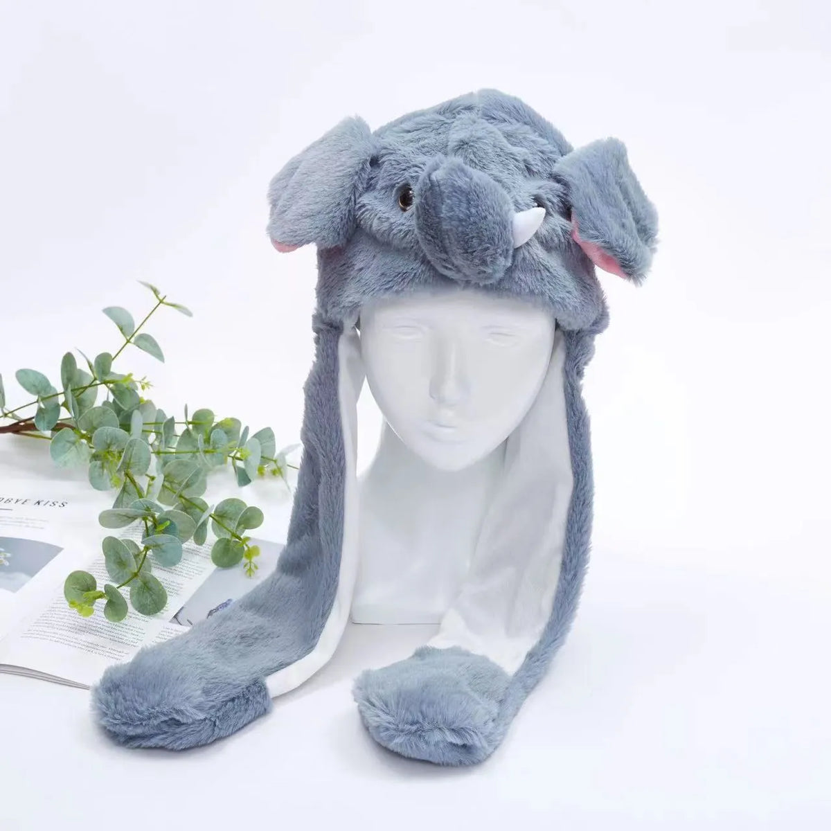 Interactieve Knuffelpet met Bewegende Oren – Pluche Muts Dieren Cosplay Accessoire voor Kinderen & Volwassenen | Sulvida