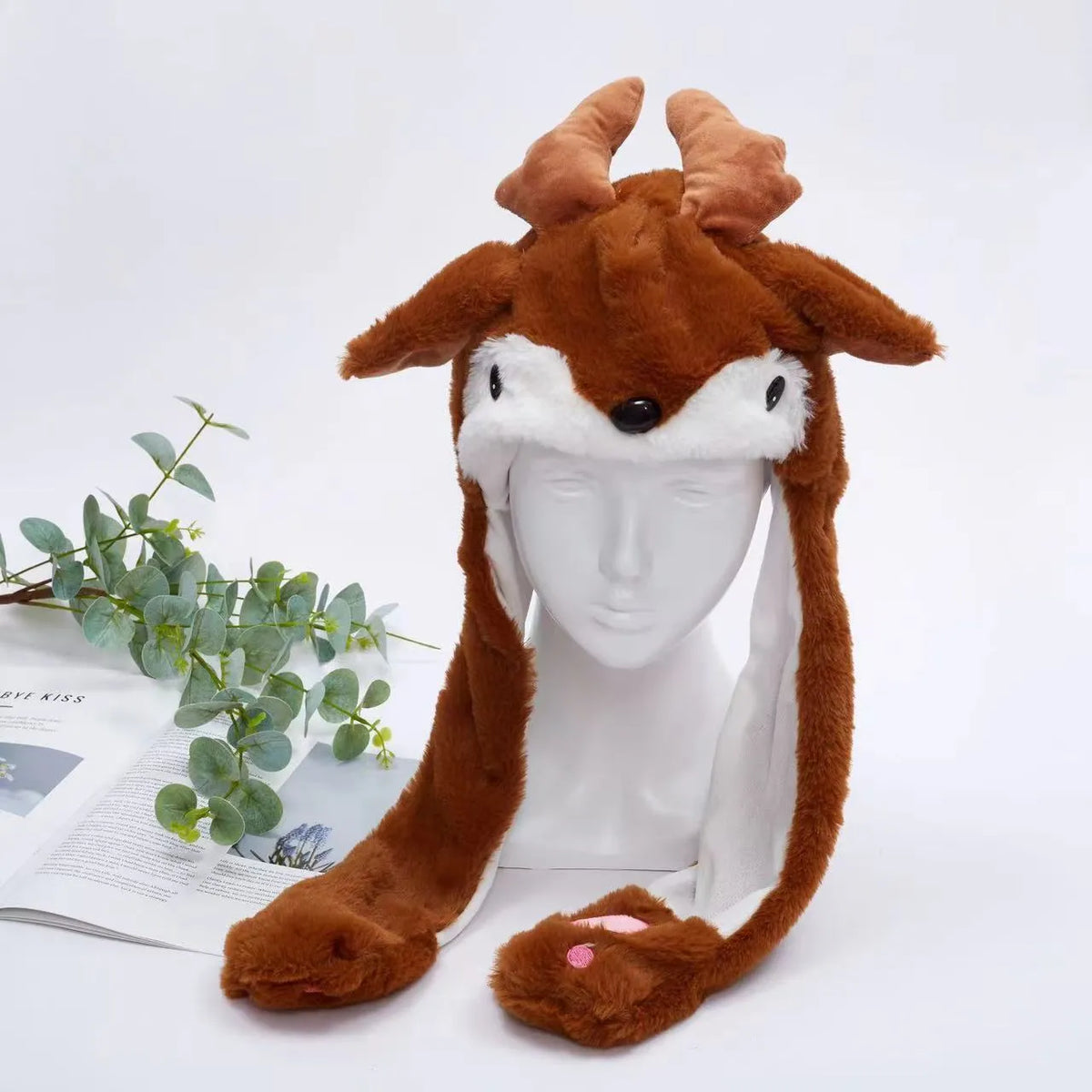 Interactieve Knuffelpet met Bewegende Oren – Pluche Muts Dieren Cosplay Accessoire voor Kinderen & Volwassenen | Sulvida