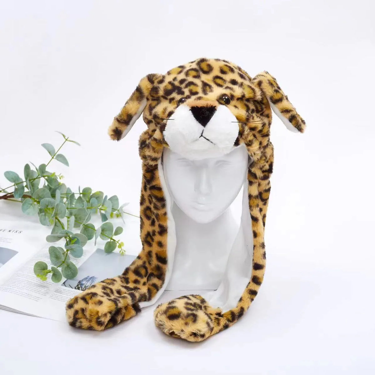 Interactieve Knuffelpet met Bewegende Oren – Pluche Muts Dieren Cosplay Accessoire voor Kinderen & Volwassenen | Sulvida