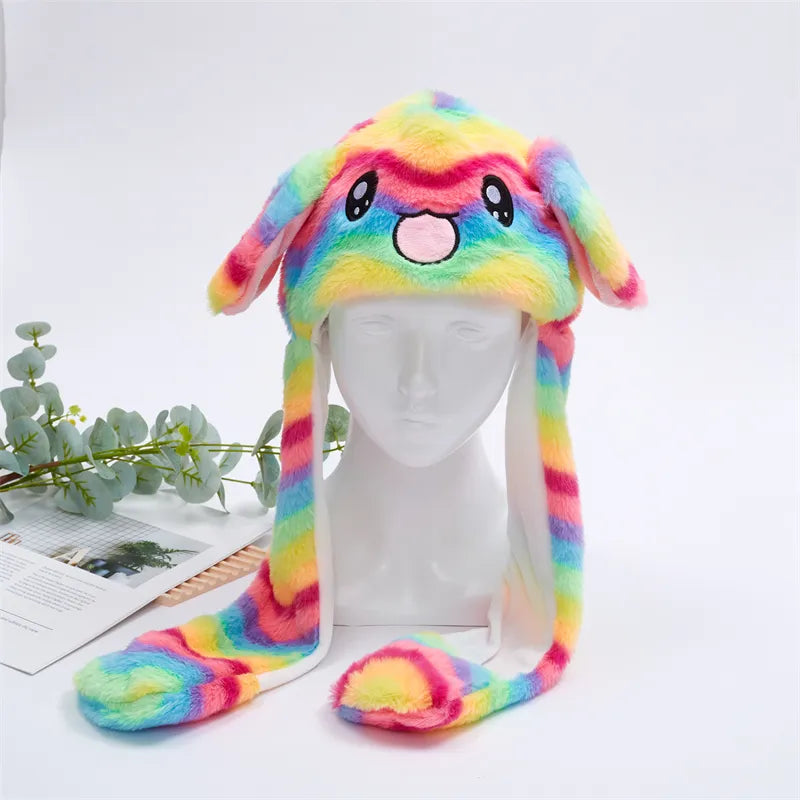 Interactieve Knuffelpet met Bewegende Oren – Pluche Muts Dieren Cosplay Accessoire voor Kinderen & Volwassenen | Sulvida