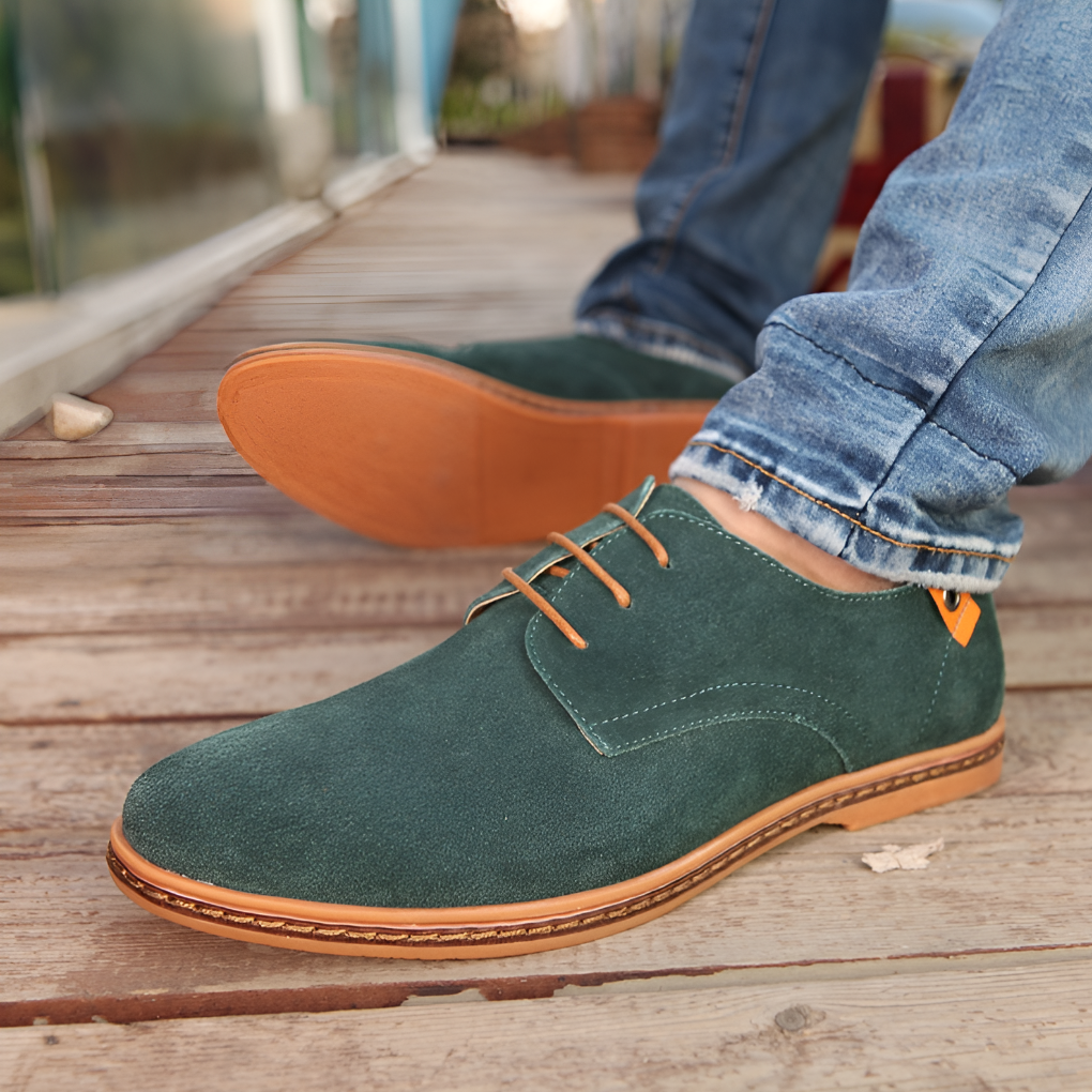 Herenschoenen Vegansuède Oxford Veters Casual Klassiek Cognac Bruin Groen Grijs Stijlvol Comfortabel | Sulvida
