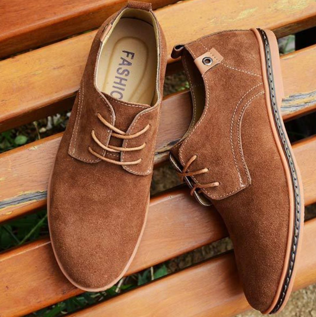 Herenschoenen Vegansuède Oxford Veters Casual Klassiek Cognac Bruin Groen Grijs Stijlvol Comfortabel | Sulvida
