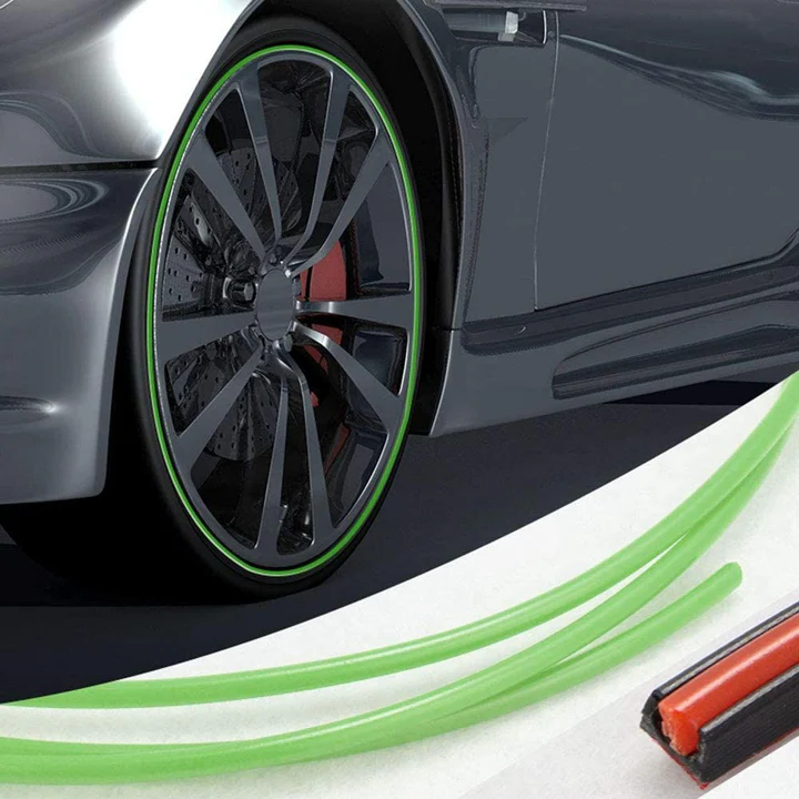 Velgrand Beschermstrip 8 Meter Rubber Zelfklevend voor Auto Velgen - Beschermt tegen Schuurschade en Krassen | Sulvida