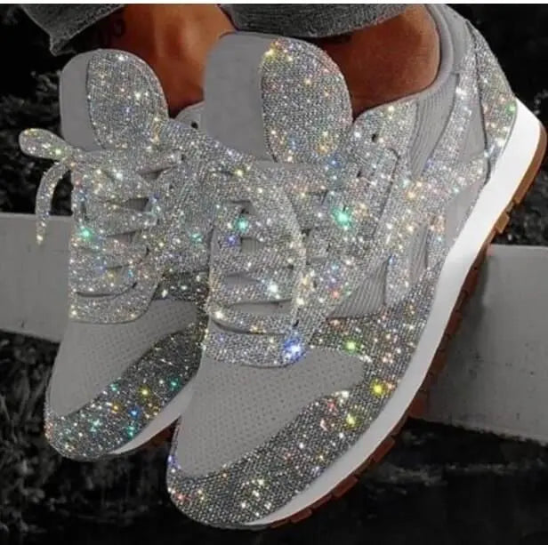 Dames Glitter Sneakers Fashion Glanzende Sportschoenen Lakleren Trendy Glimmende Freizeitschuhe Dames Schoenen | Sulvida